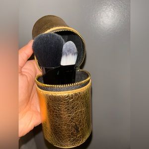 YSL Beauty *RARE* gold make up brushes with casing NWOT